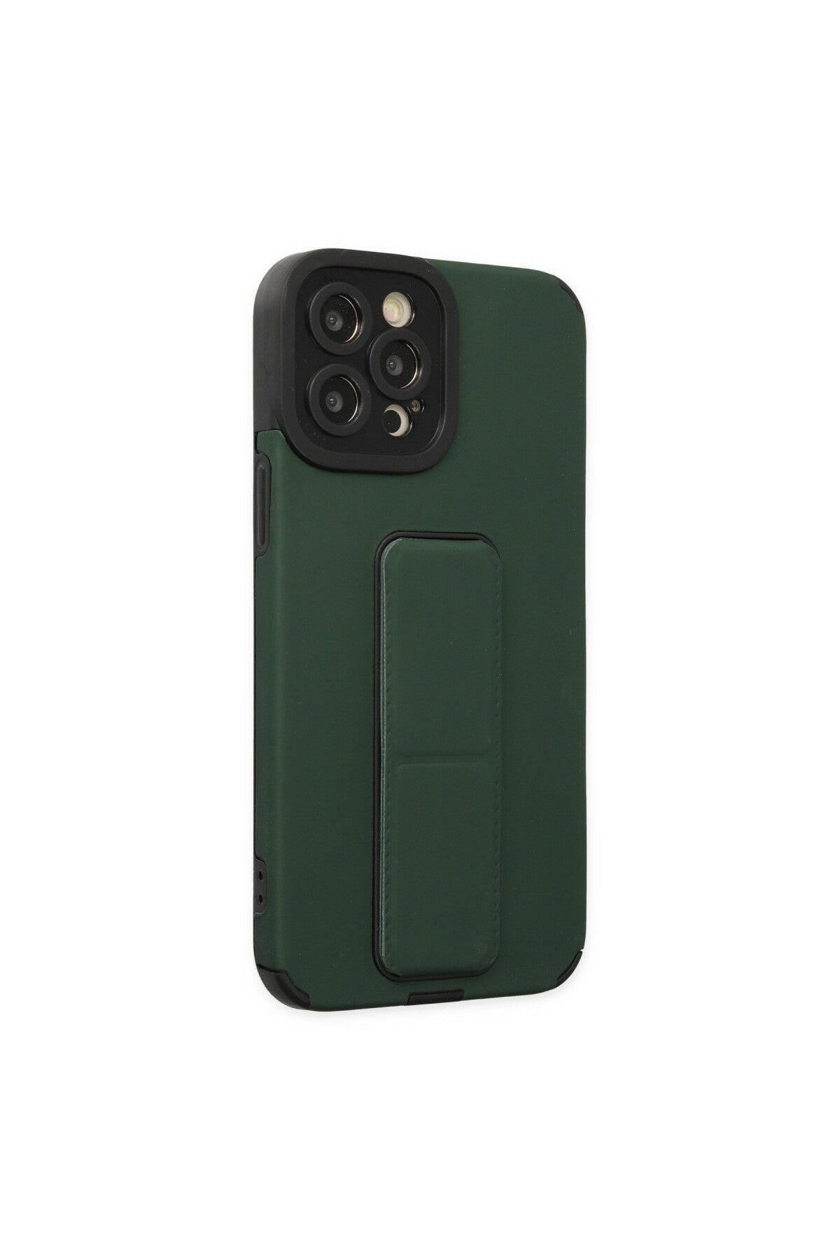 Apple iPhone 12 Pro Max Uyumlu Kılıf Mega Standlı Silikon - Yeşil