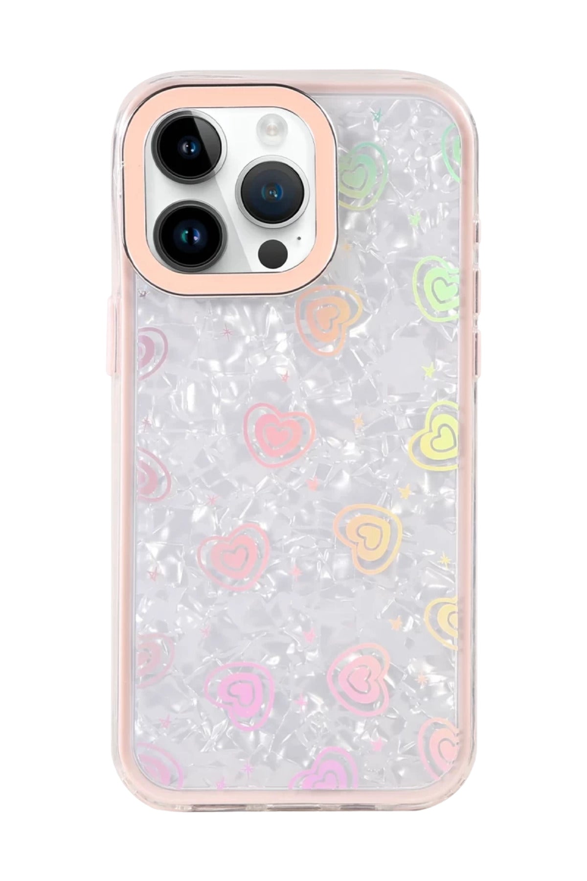 Apple iPhone 15 Pro Uyumlu Lumi Desenli Kapak - Pembe