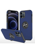 Apple iPhone 12 Pro Max Uyumlu Kılıf Elit Yüzüklü Kapak - Lacivert