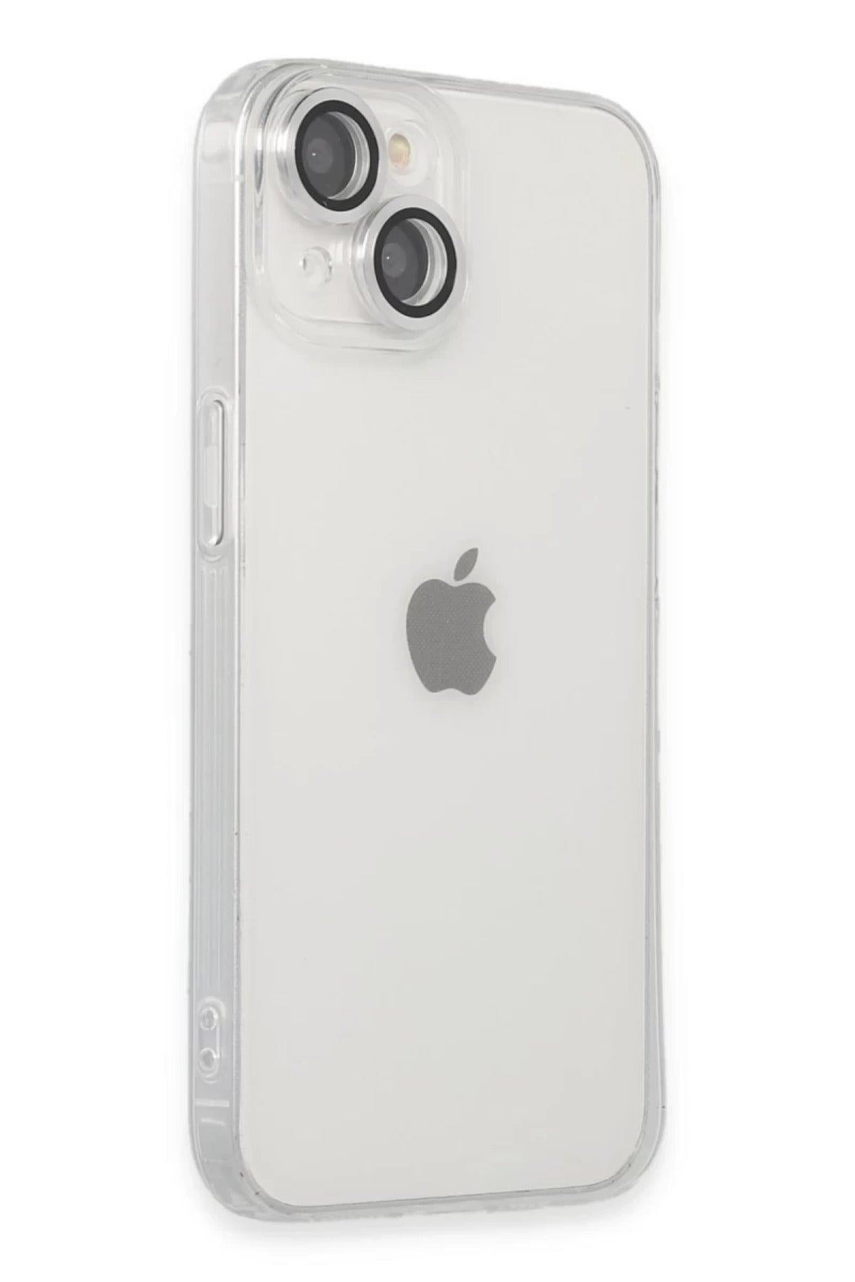 Apple iPhone 14 Uyumlu Kılıf Luko Lens Silikon - Gümüş