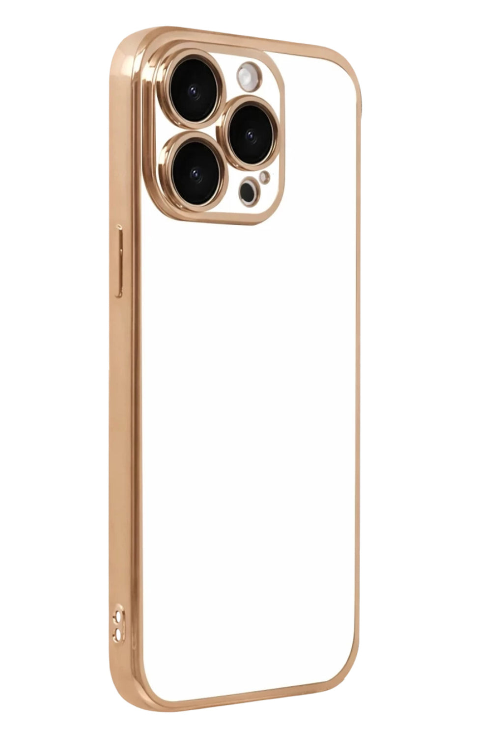 Apple iPhone 15 Pro Max Uyumlu Lensli Silikon - Gold
