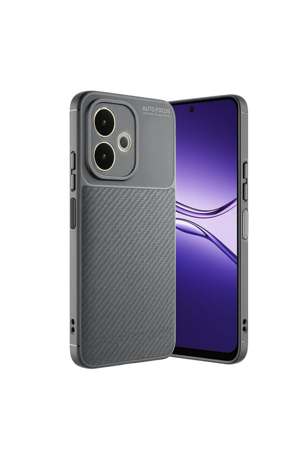 Oppo A5 Pro 4G Uyumlu Kılıf Auto Focus Karbon Kapak - Gri