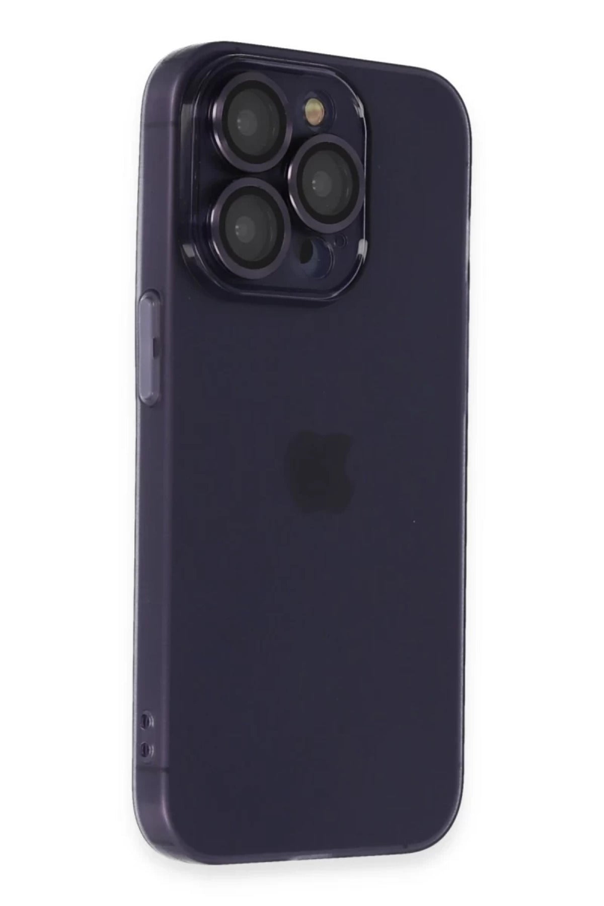 Apple iPhone 14 Pro Max Uyumlu Kılıf Luko Lens Silikon - Derin Mor