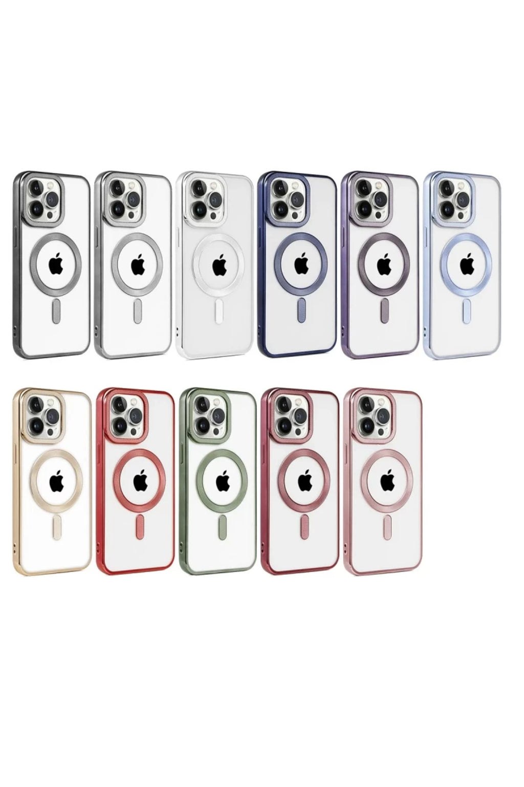 Apple iPhone 15 Pro Max Uyumlu Kılıf Kronos Magsafe Kapak - Gümüş