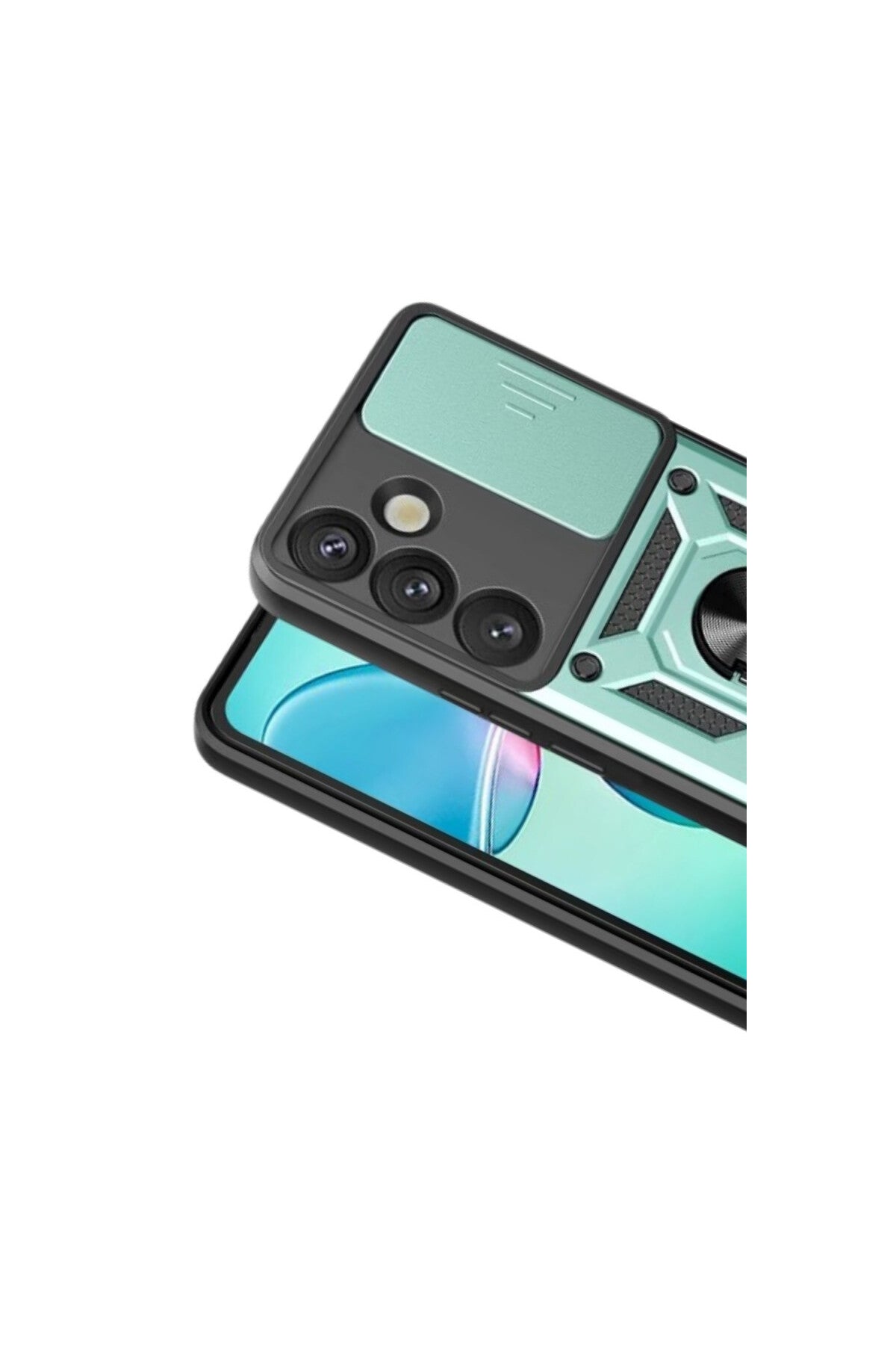 Samsung Galaxy S26 Plus Uyumlu Pars Lens Yüzüklü Silikon - Yeşil