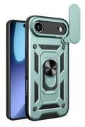 Apple iPhone 17 Air Uyumlu Pars Lens Yüzüklü Silikon - Yeşil