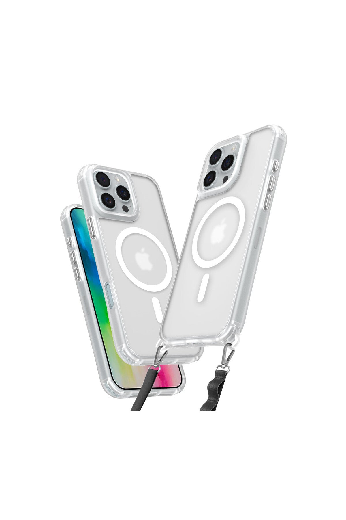Apple iPhone 16 Pro Uyumlu Kılıf Enka Magsafe Silikon Kılıf - Şeffaf