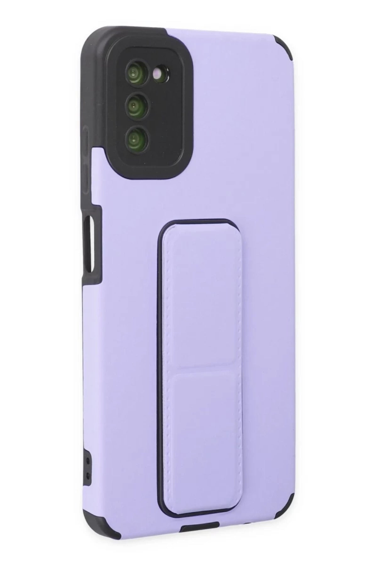 Samsung Galaxy A03S Uyumlu Kılıf Mega Standlı Silikon - Lila