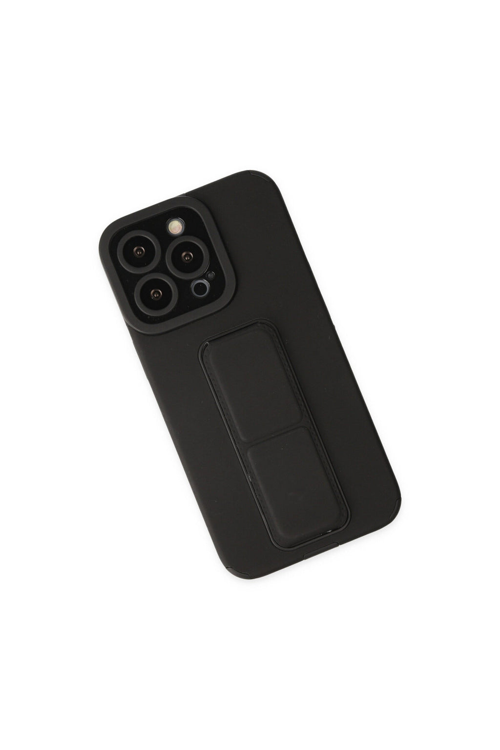 Apple iPhone 14 Pro Uyumlu Kılıf Mega Standlı Silikon - Siyah