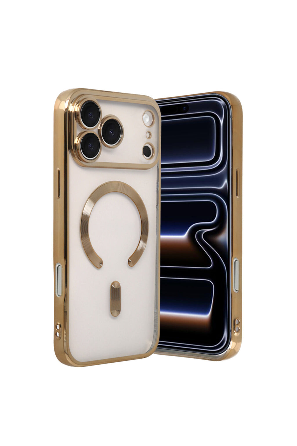 Apple iPhone 17 Pro Max Uyumlu Kross Magneticsafe Kapak - Gold