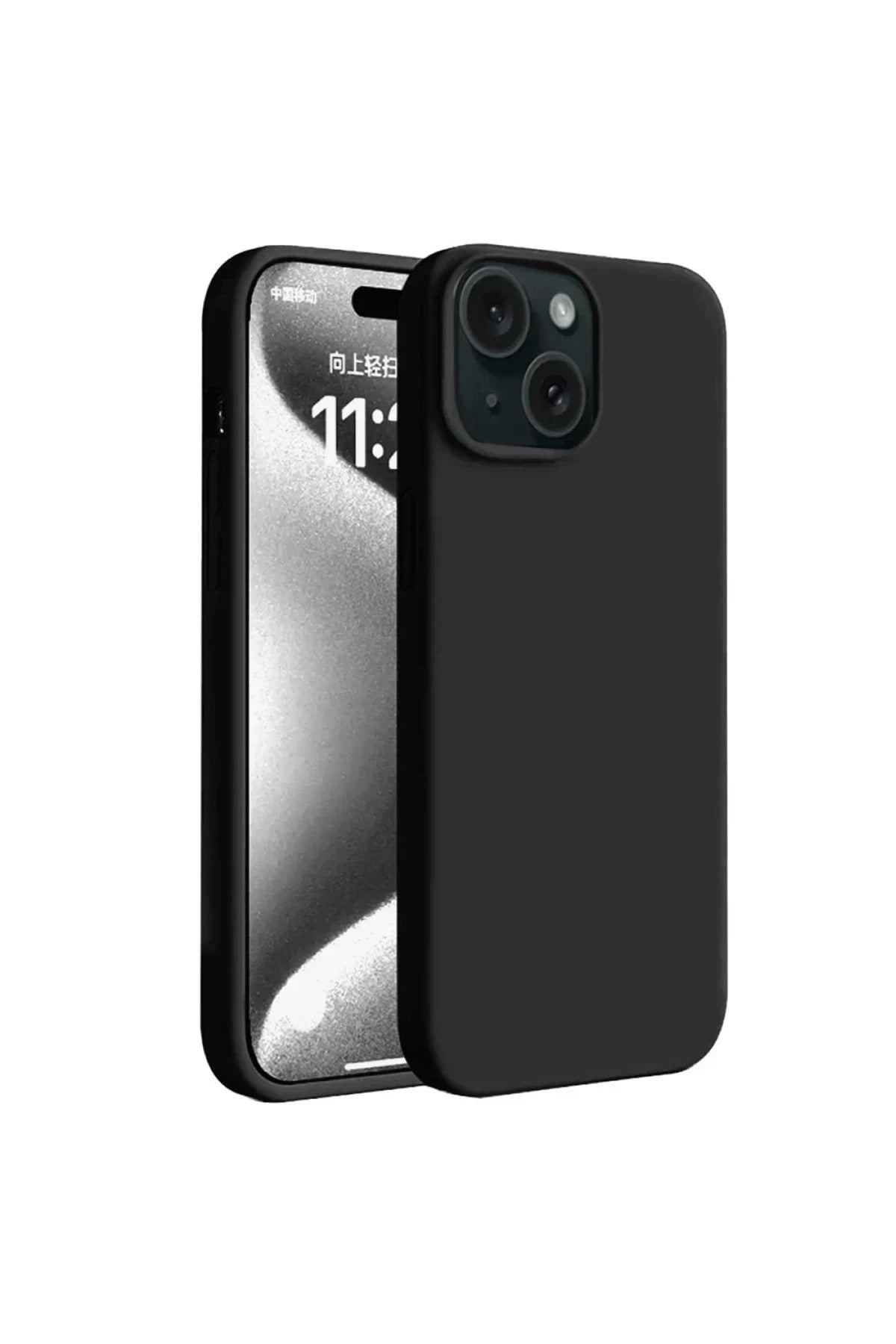 Apple iPhone 15 Uyumlu Kılıf First Silikon - Siyah