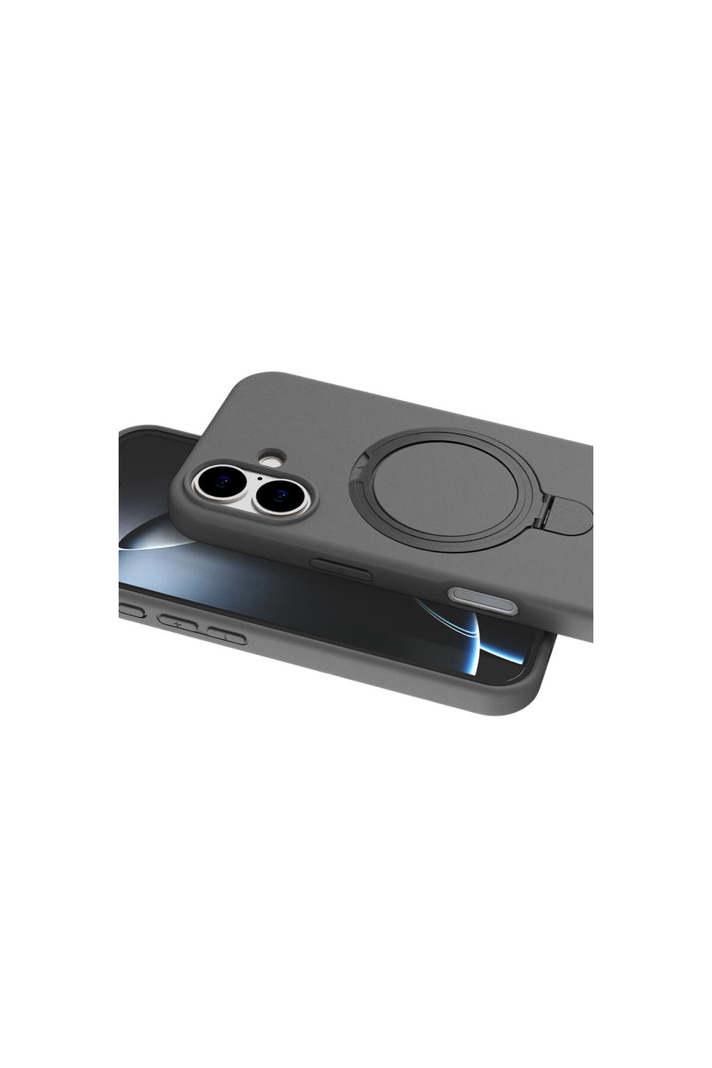 Apple iPhone 16 Uyumlu Regal Magsafe Standlı Kapak - Titan Gri