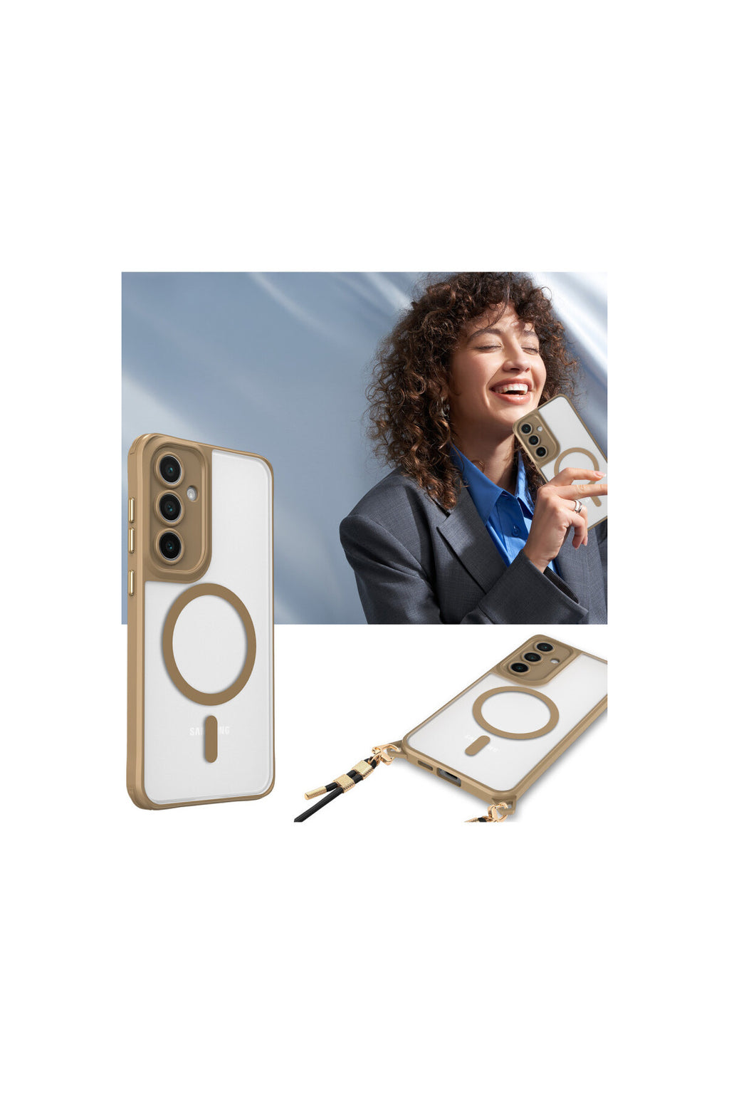 Samsung Galaxy S23 FE Uyumlu Kılıf Enka Magsafe Silikon Kılıf - Desert