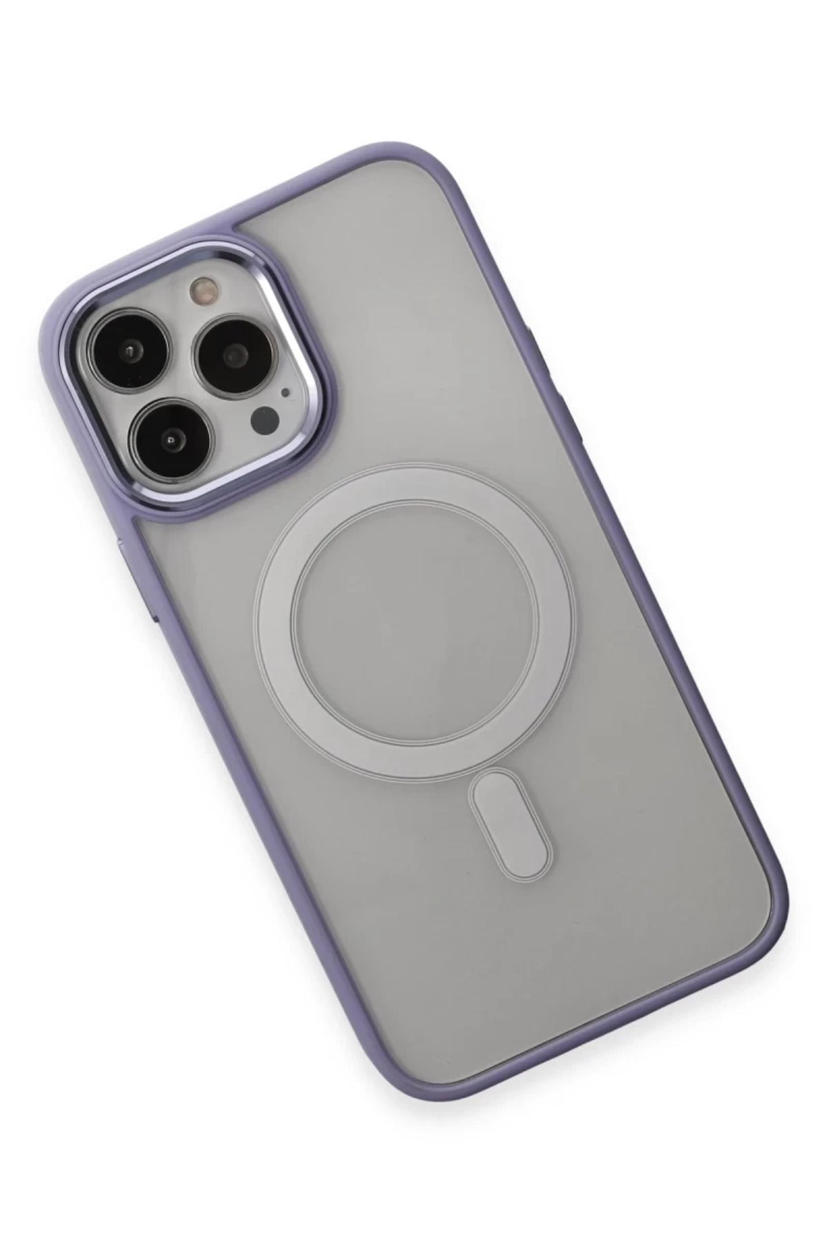 Apple iPhone 15 Pro Max Uyumlu Kılıf Room Magneticsafe Silikon - Lila