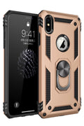 Apple iPhone XS Max Uyumlu Kılıf Sofya Yüzüklü Silikon Kapak - Gold