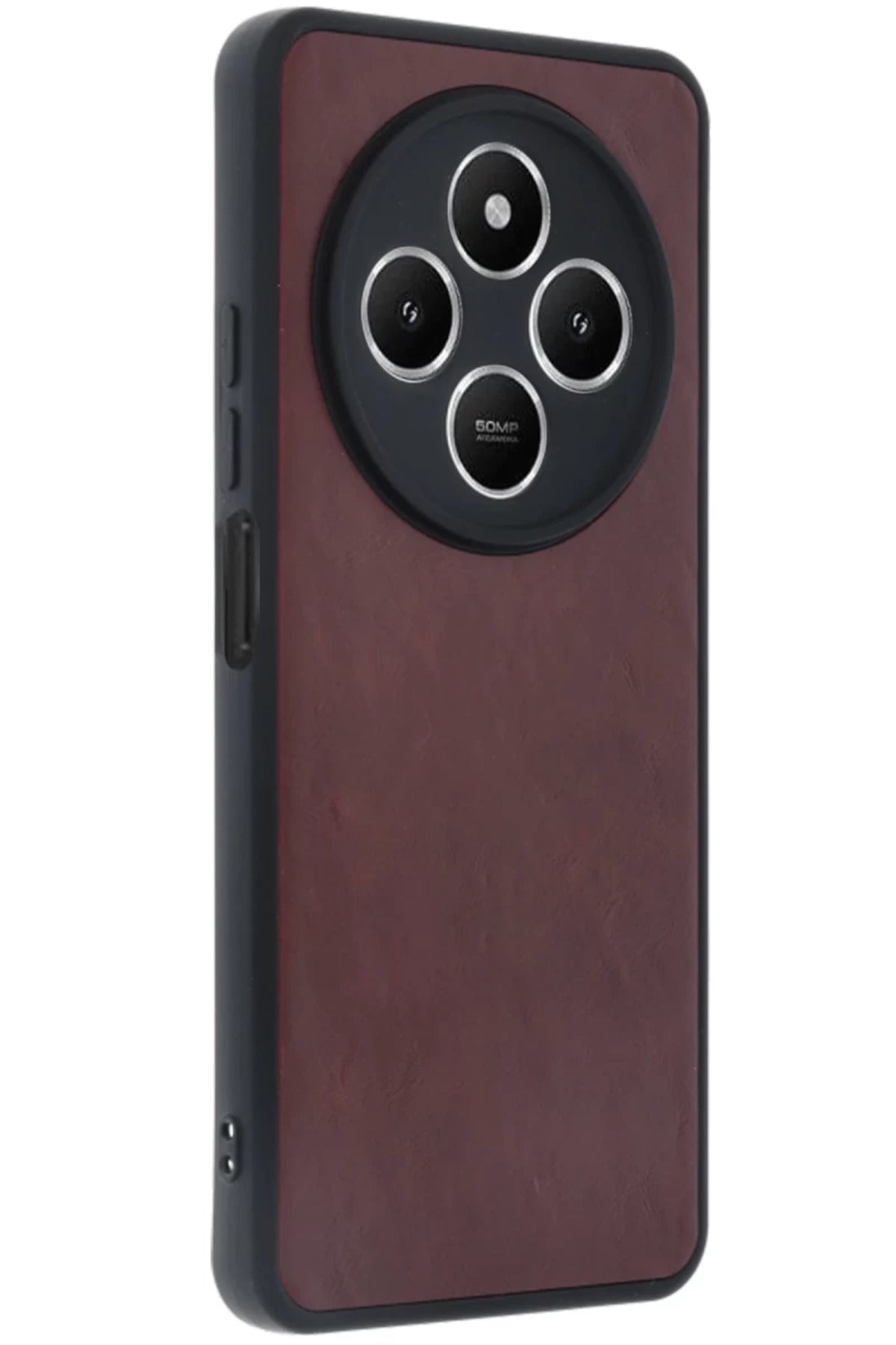 Xiaomi Redmi 14C Uyumlu Kılıf Aras Deri Kapak - Bordo