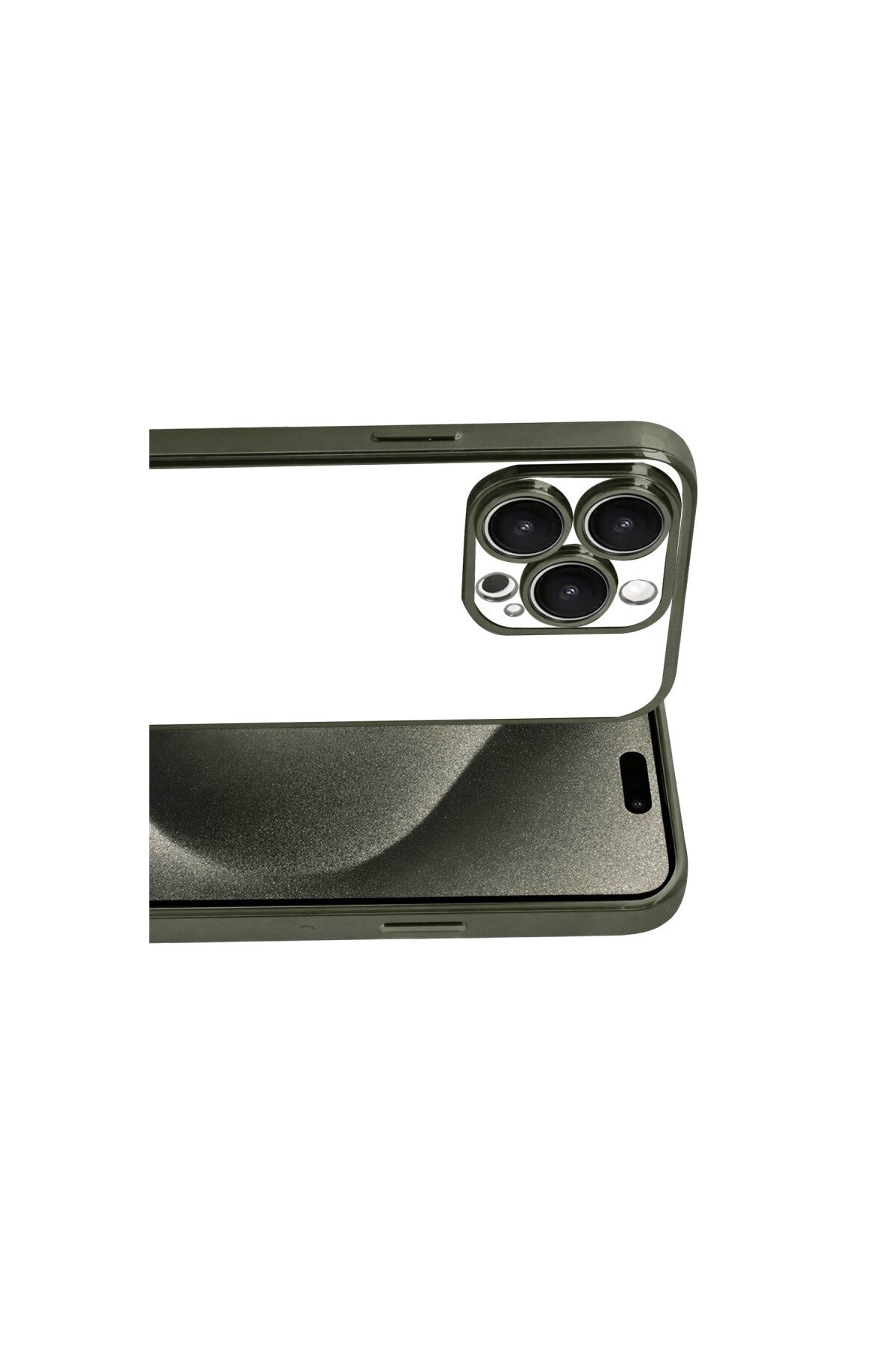 Apple iPhone 15 Pro Max Uyumlu Lensli Silikon - Yeşil