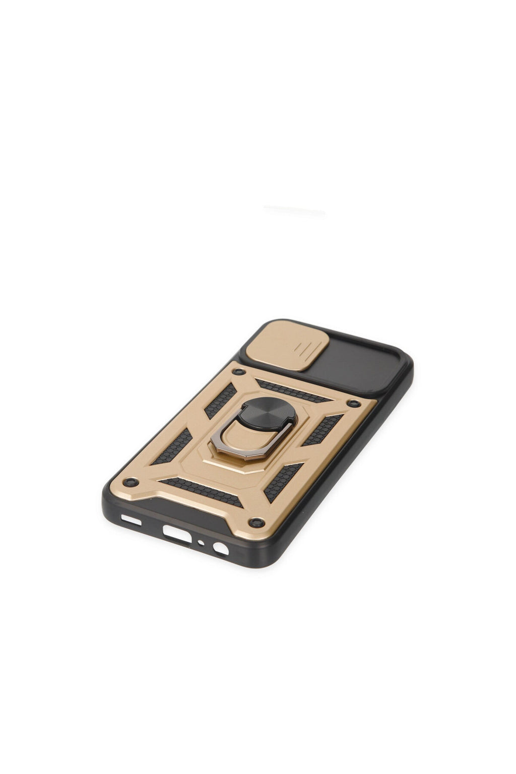 Samsung Galaxy A03 Uyumlu Kılıf Pars Lens Yüzüklü Silikon - Gold