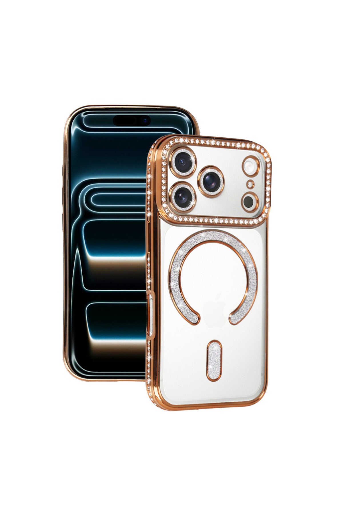 Apple iPhone 17 Pro Uyumlu Joke Simli Magneticsafe Kılıf - Turuncu