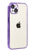Apple iPhone 15 Uyumlu Lensli Silikon - Mor