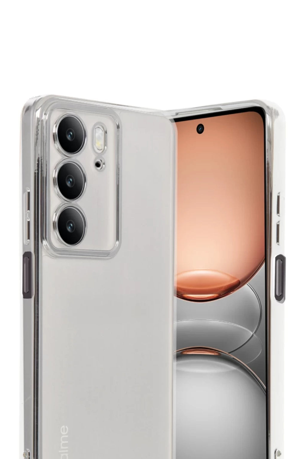 Realme C75 4G Uyumlu Kılıf Lensli Silikon - Gümüş
