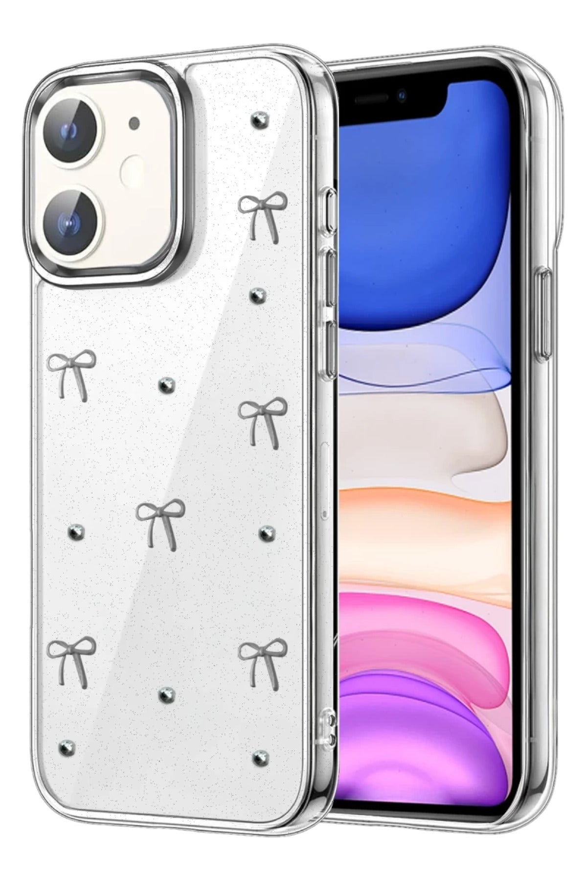 Apple iPhone 12 Uyumlu Fiyonk Desenli Kapak - Desen 5