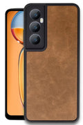 Realme C65 Uyumlu Kılıf Aras Deri Kapak - Taba