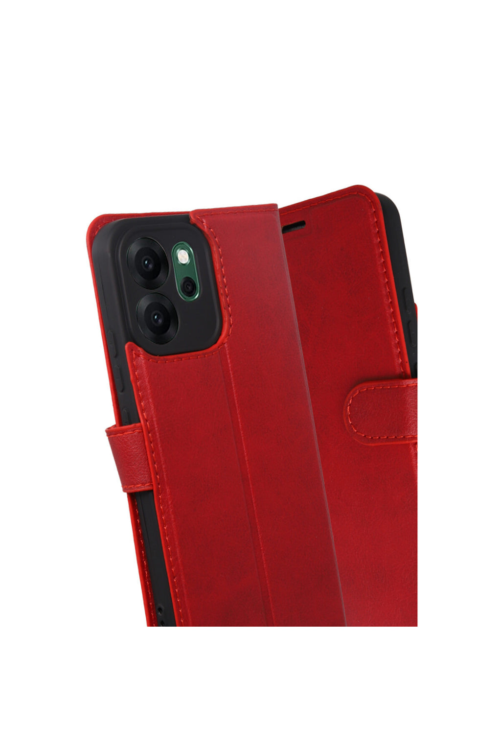 Oppo Reno 14F Uyumlu Trend S Plus Kapaklı Kılıf - Kırmızı