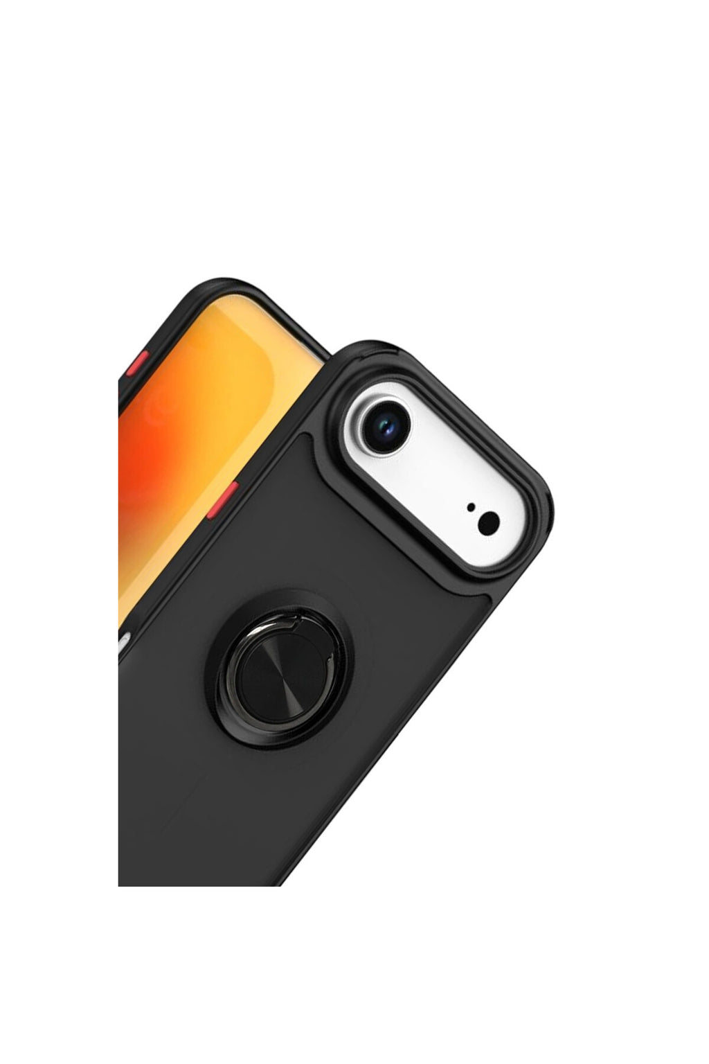 Apple iPhone 17 Air Uyumlu Montreal Yüzüklü Silikon Kapak - Siyah