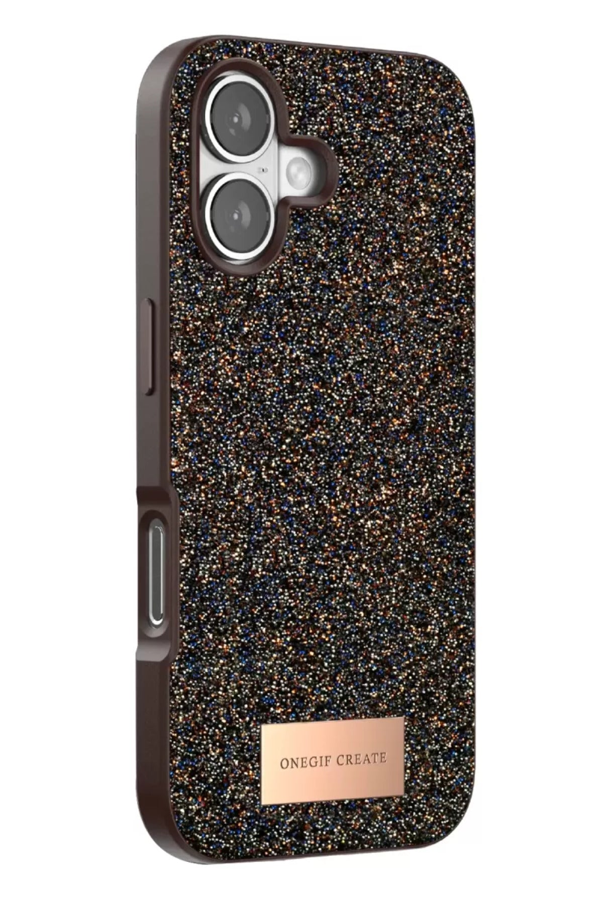 Onegif Apple iPhone 17 Uyumlu Bright Simli Kapak - Gold