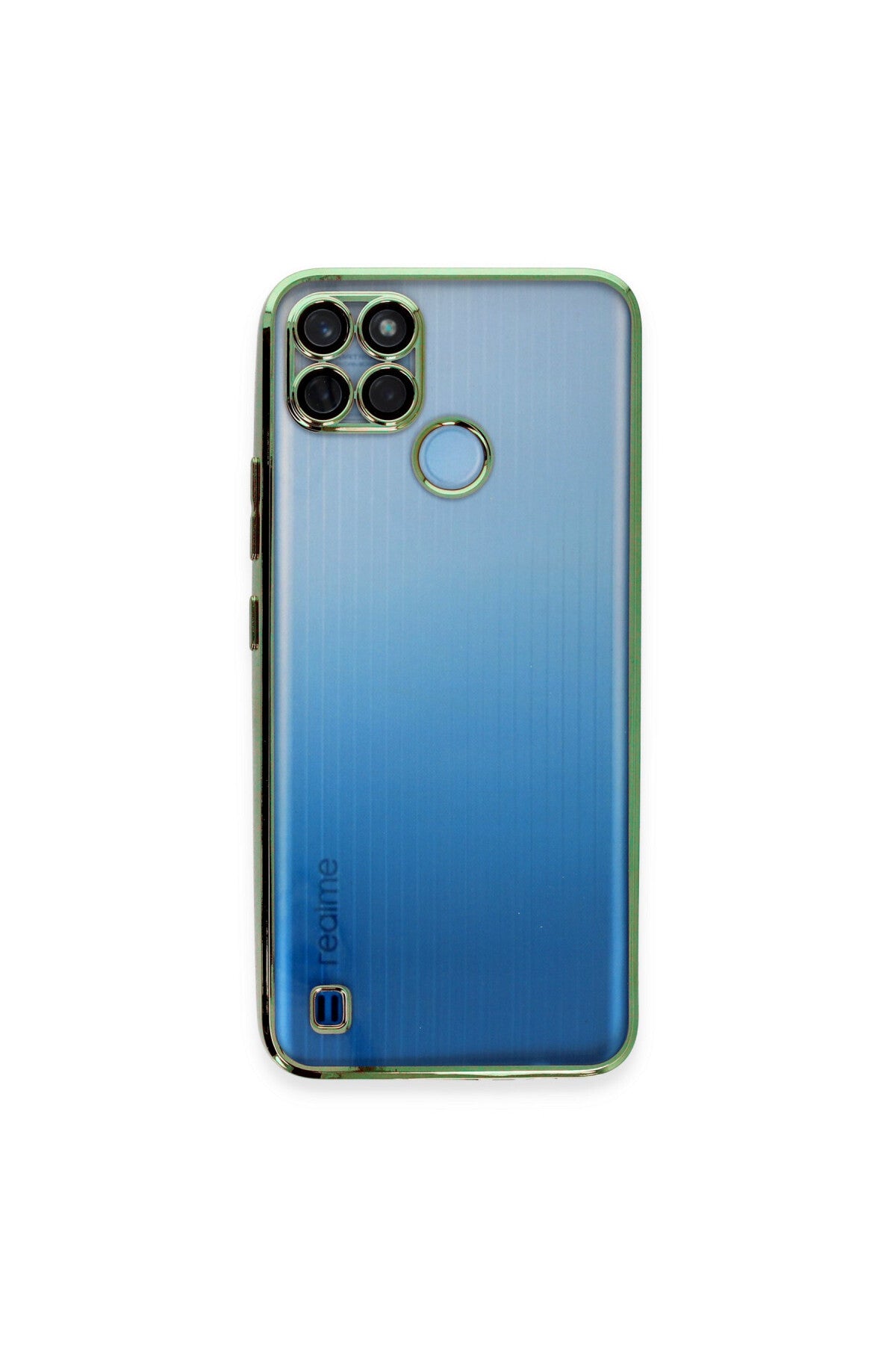 Realme C25Y Uyumlu Kılıf Lensli Silikon - Yeşil