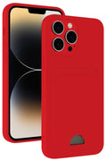 Apple iPhone 13 Pro Uyumlu Kılıf Kelvin Kartvizitli Silikon - Kırmızı