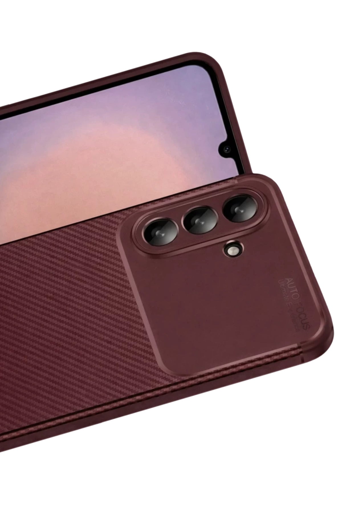 Samsung Galaxy A26 Uyumlu Kılıf Auto Focus Karbon Kapak - Bordo