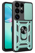 Samsung Galaxy S25 Ultra Uyumlu Kılıf Pars Lens Yüzüklü Silikon - Yeşil