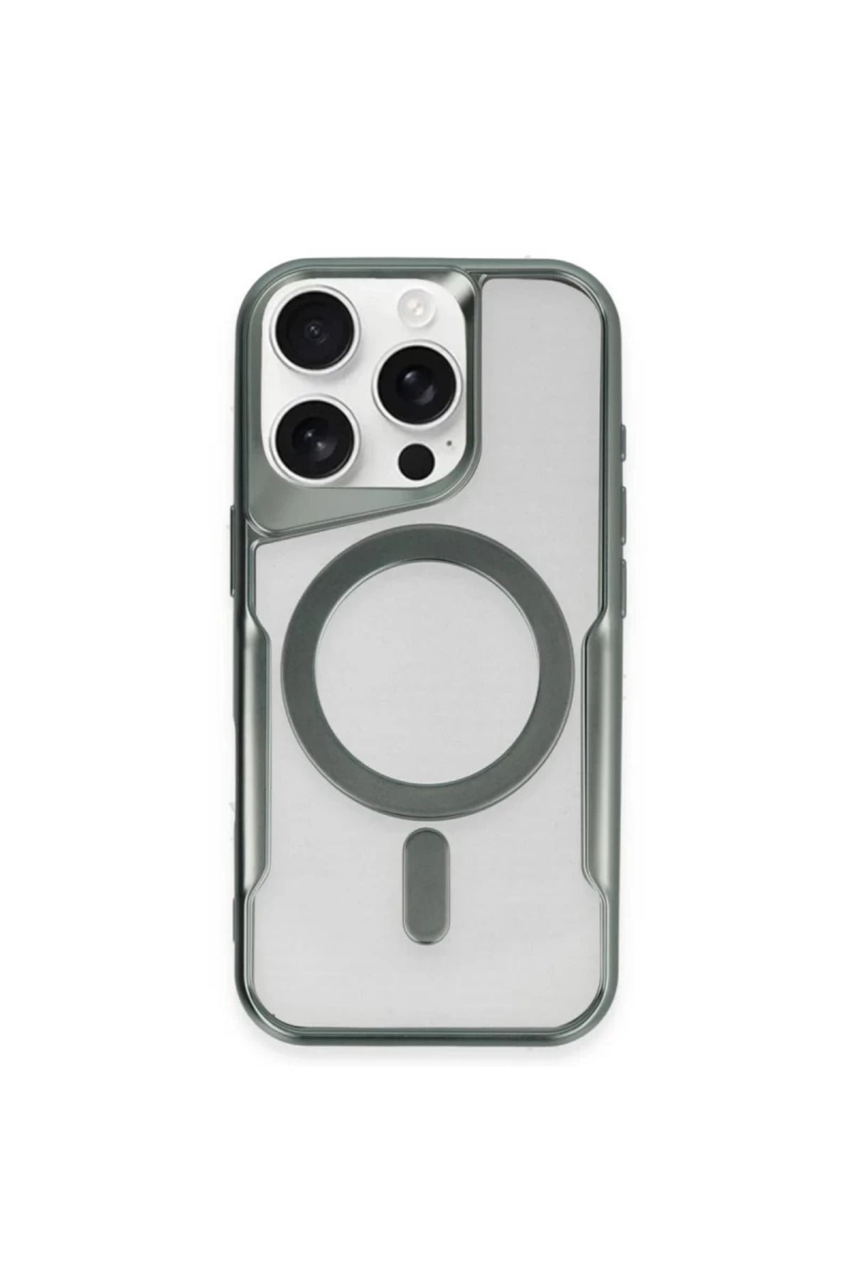 Apple iPhone 11 Pro Max Uyumlu Kılıf Boyi Magsafe Silikon Kapak - Yeşil