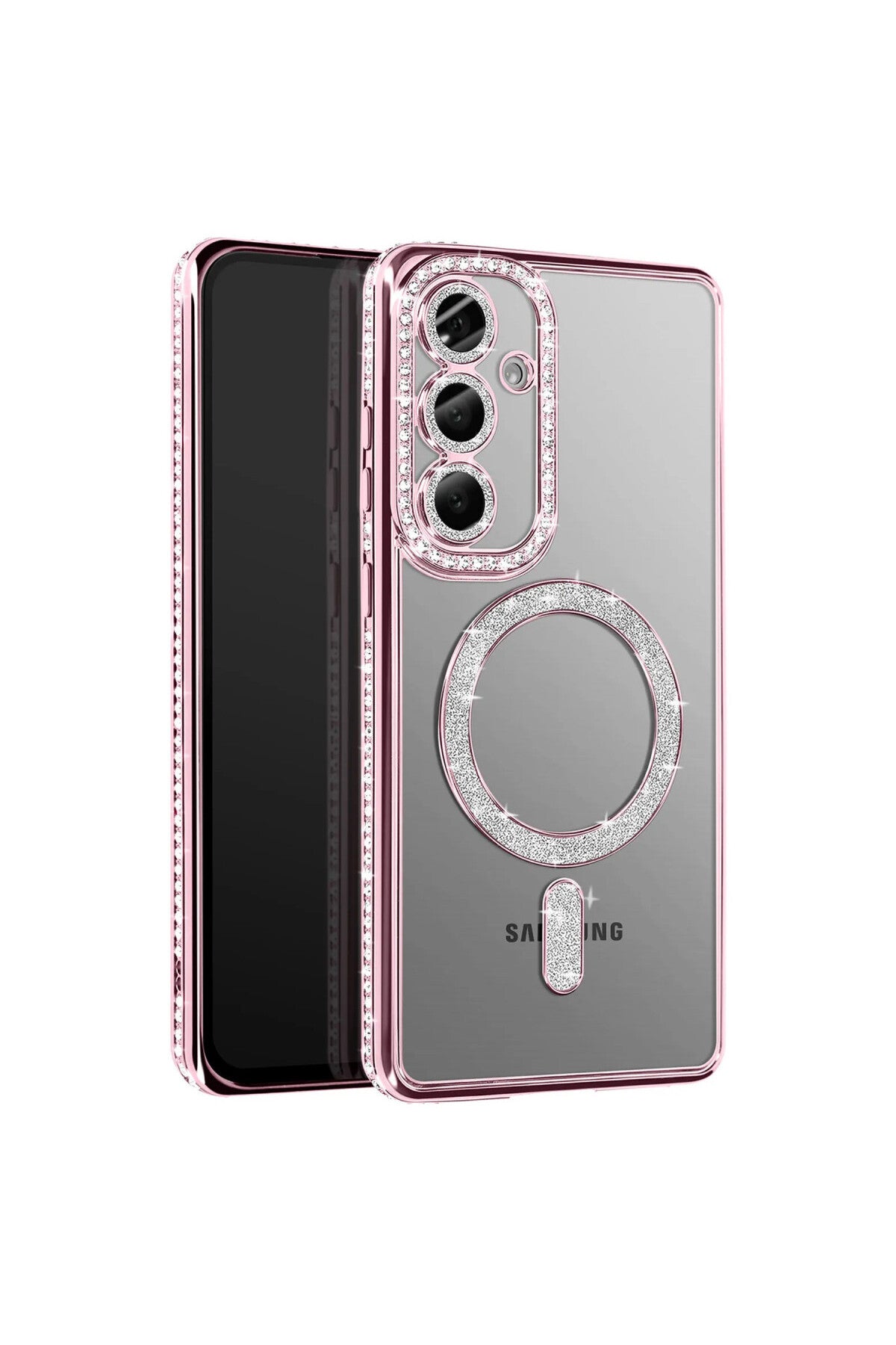 Samsung Galaxy S26 Plus Uyumlu Joke Simli Magneticsafe Kılıf - Pembe
