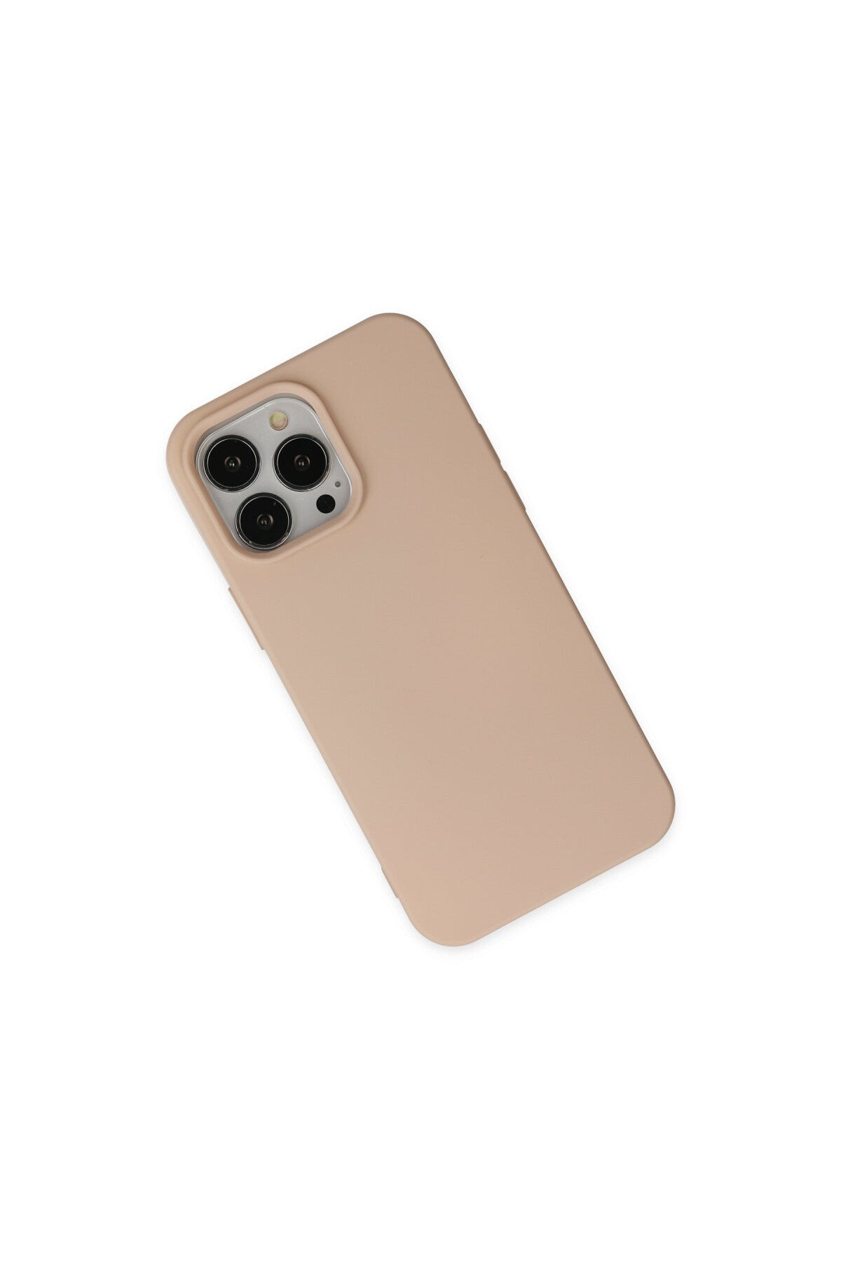 Apple iPhone 14 Pro Max Uyumlu Kılıf Nano içi Kadife Silikon - Pudra
