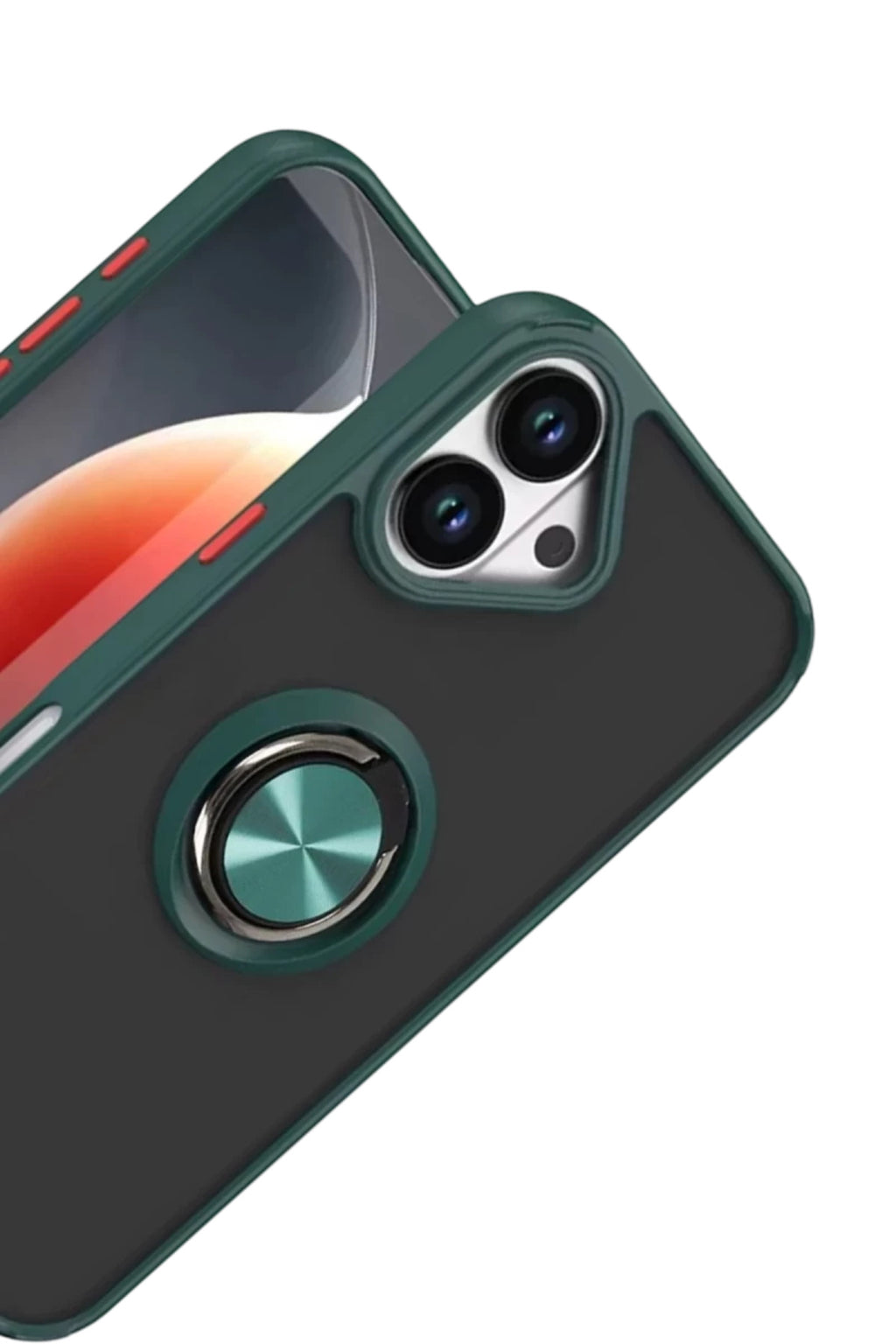 Apple iPhone 17 Uyumlu Montreal Yüzüklü Silikon Kapak - Yeşil