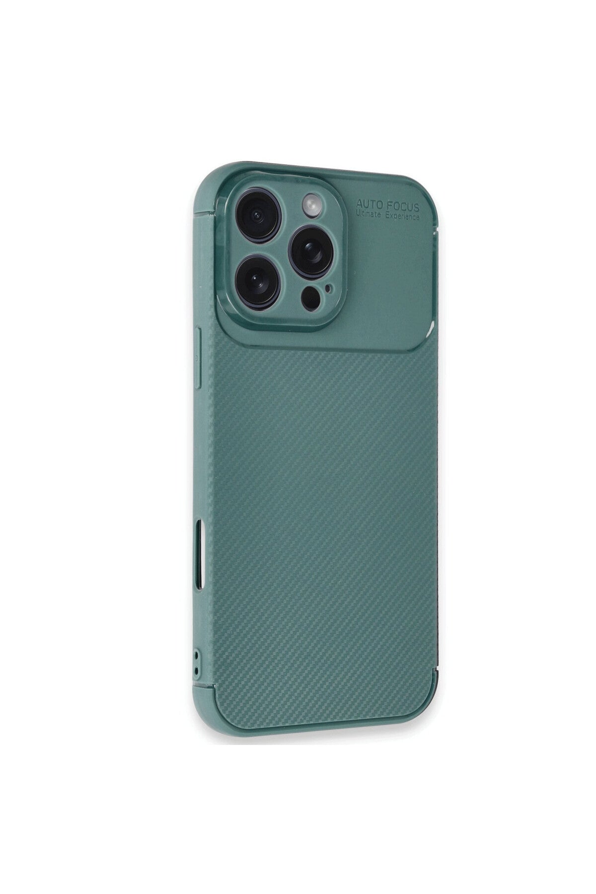 Apple iPhone 16 Pro Max Uyumlu Kılıf Auto Focus Karbon Kapak - Koyu Yeşil
