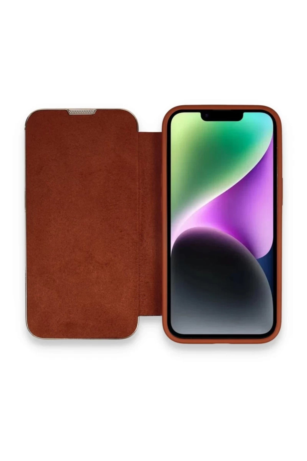 Apple iPhone 13 Pro Uyumlu Kılıf Dolpin Kapaklı - Kahverengi