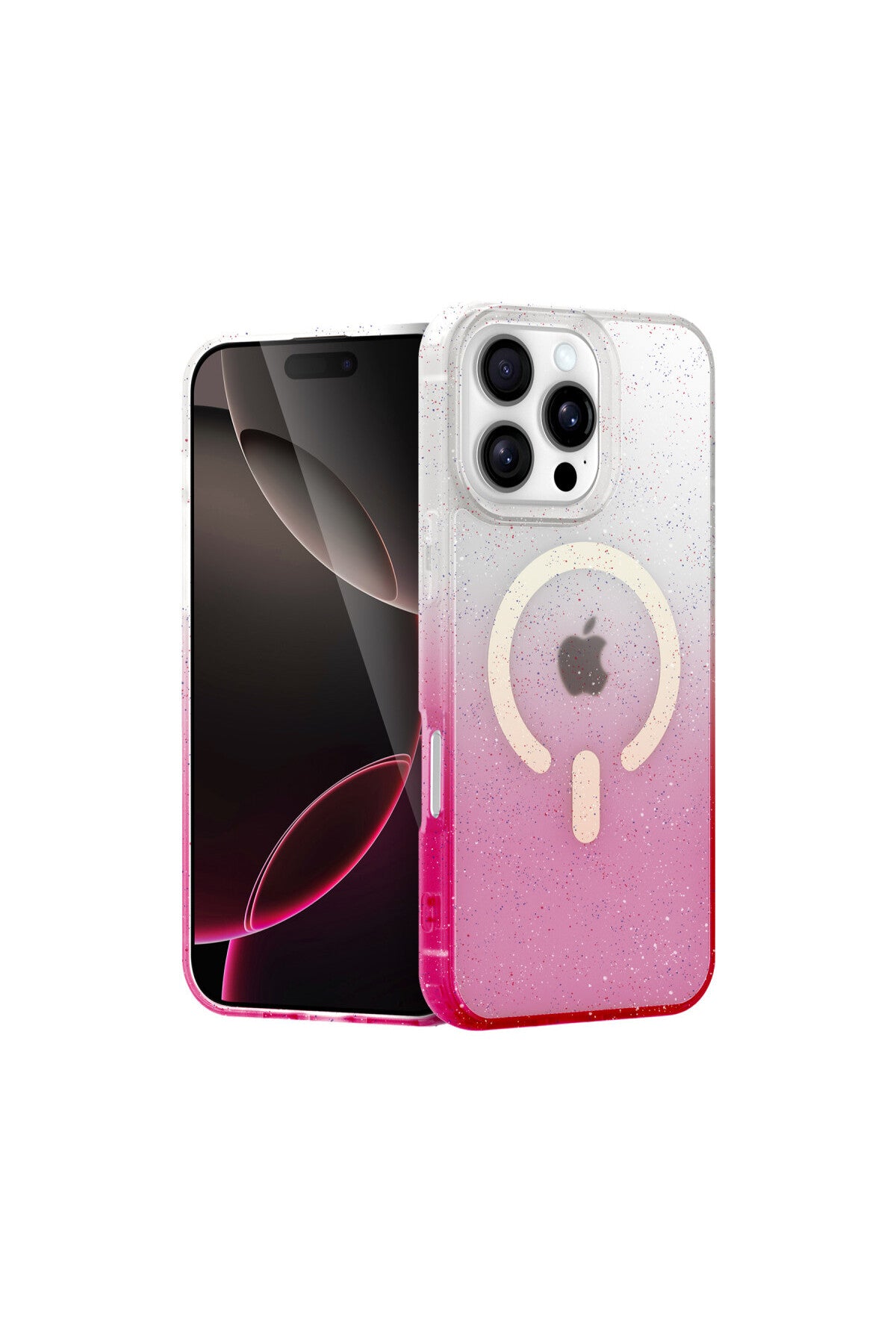 Apple iPhone 16 Pro Max Uyumlu Pummel Shiny Magsafe Kapak - Pembe
