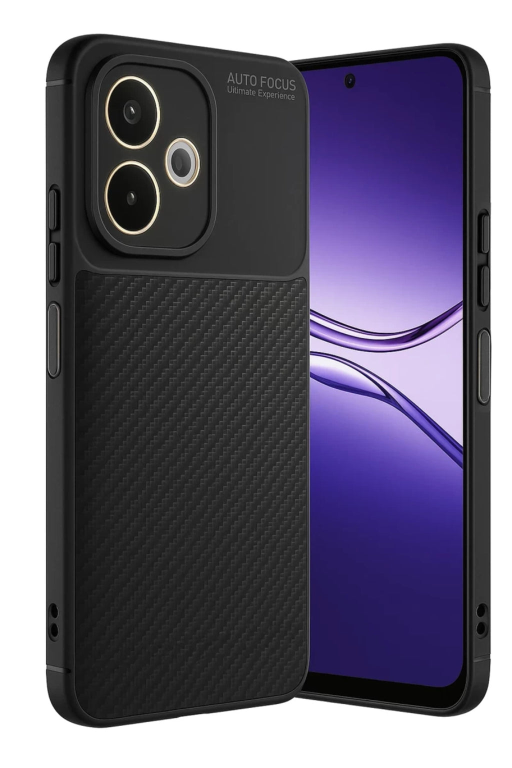 Oppo A5 Pro 4G Uyumlu Kılıf Auto Focus Karbon Kapak - Siyah