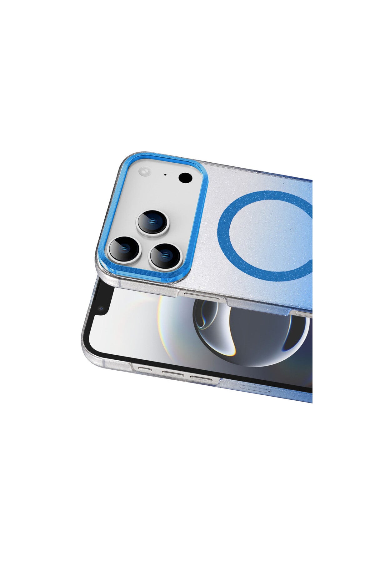 Apple iPhone 17 Pro Uyumlu Glossy Magsafe Kapak - Mavi