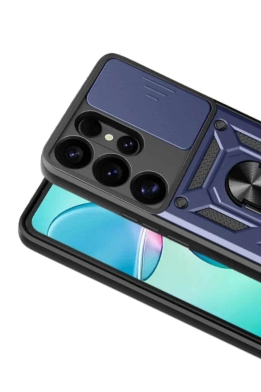 Samsung Galaxy S26 Ultra Uyumlu Pars Lens Yüzüklü Silikon - Lacivert