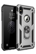 Apple iPhone XS Max Uyumlu Kılıf Sofya Yüzüklü Silikon Kapak - Gümüş