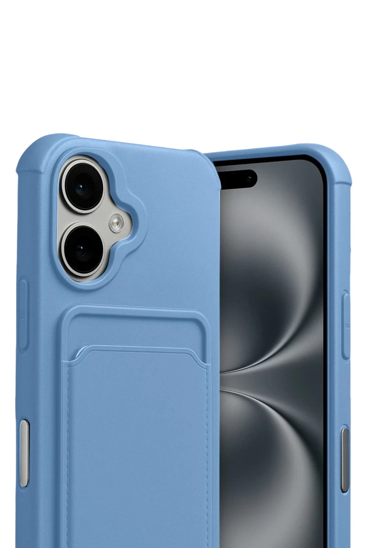 Apple iPhone 17 Uyumlu Kelvin Kartvizitli Silikon - Mavi