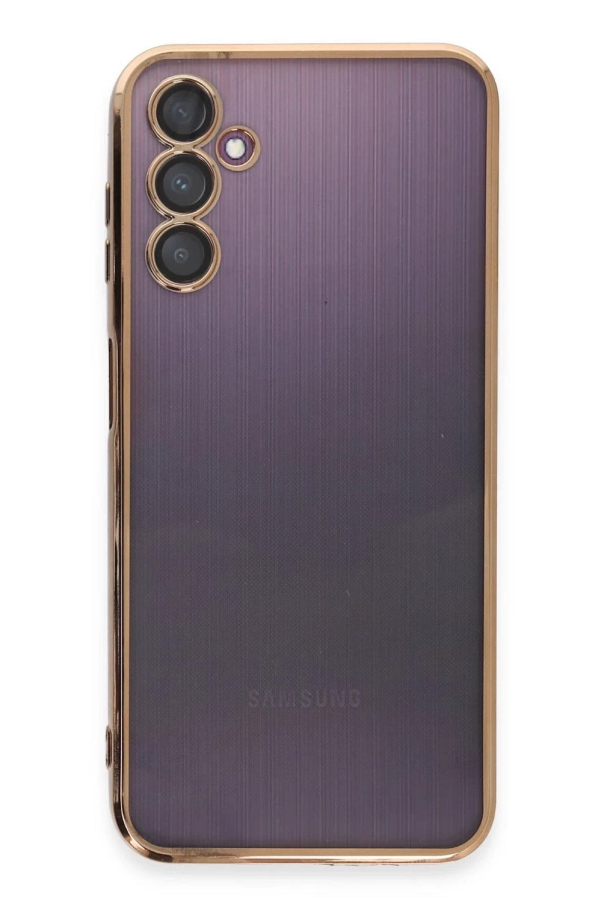 Samsung Galaxy A14 4G Uyumlu Kılıf Lensli Silikon - Gold