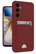 Samsung Galaxy M15 Uyumlu Kelvin Kartvizitli Silikon - Bordo
