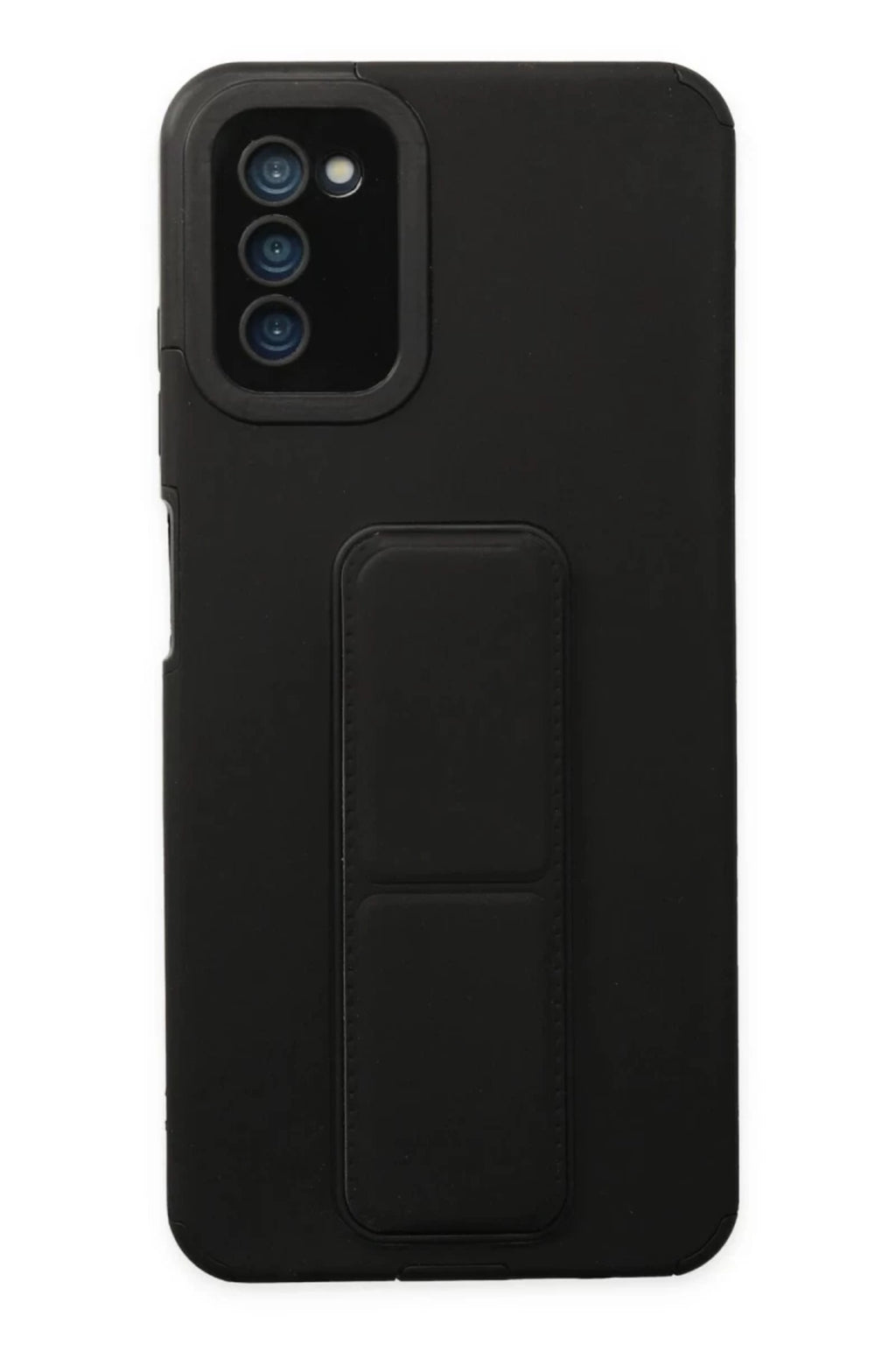 Samsung Galaxy A03S Uyumlu Kılıf Mega Standlı Silikon - Siyah