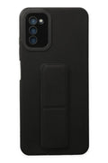 Samsung Galaxy A03S Uyumlu Kılıf Mega Standlı Silikon - Siyah